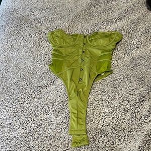 PLT green bodysuit corset